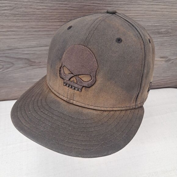 New Era Other - "TRASHED" Harley Davidson New Era 59Fifty Cap Hat Fitted s 7 3/8 Skull Punisher